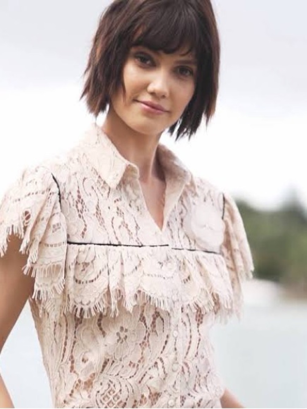 Anne Fontaine The Palagio Shirt lace button down blouse size 42